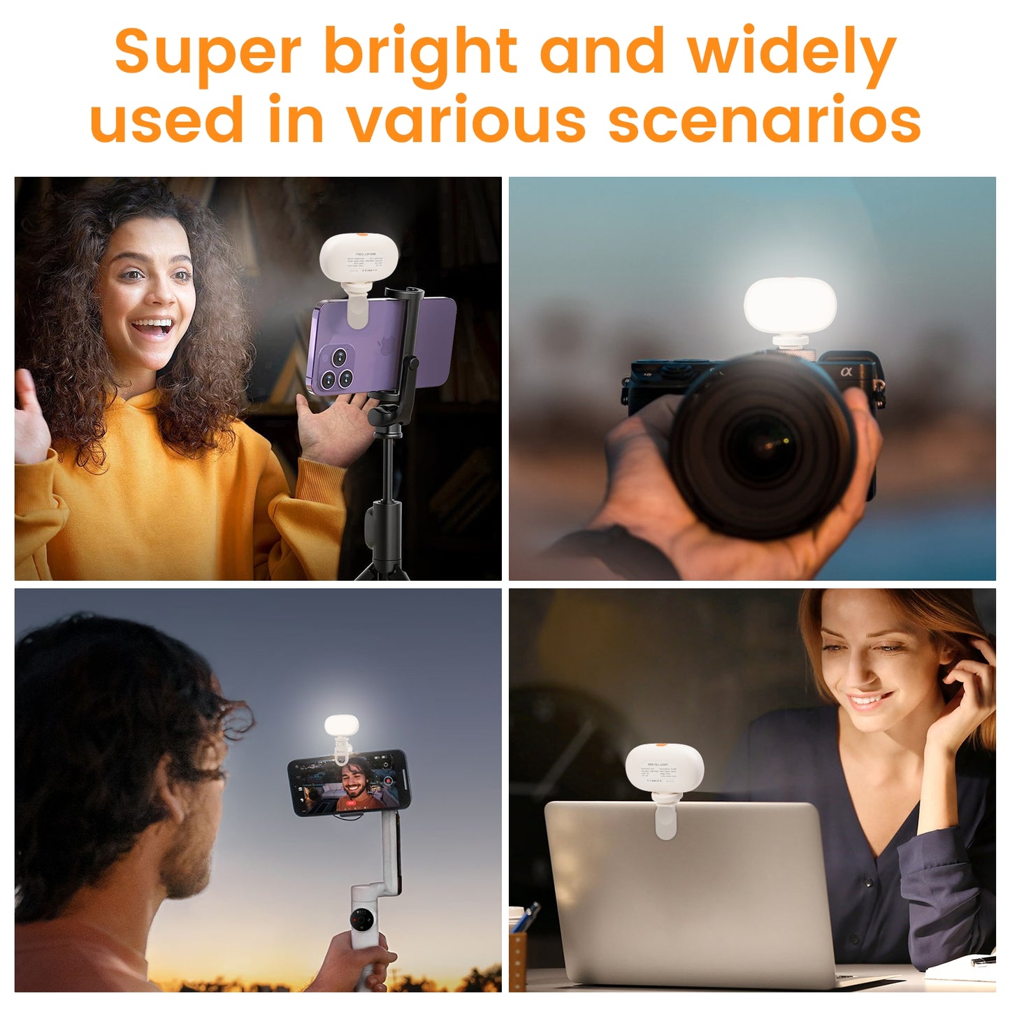 Clipe de luz de selfie recarregável aLLreLi XJ76 - Carregamento tipo C