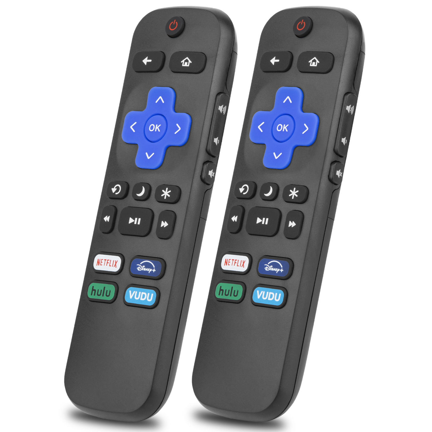 Allreli 2 Pack Black Replacement Remote ensures seamless control and compatibility with TCL, Hisense, Onn, and Philips Roku Smart TVs.