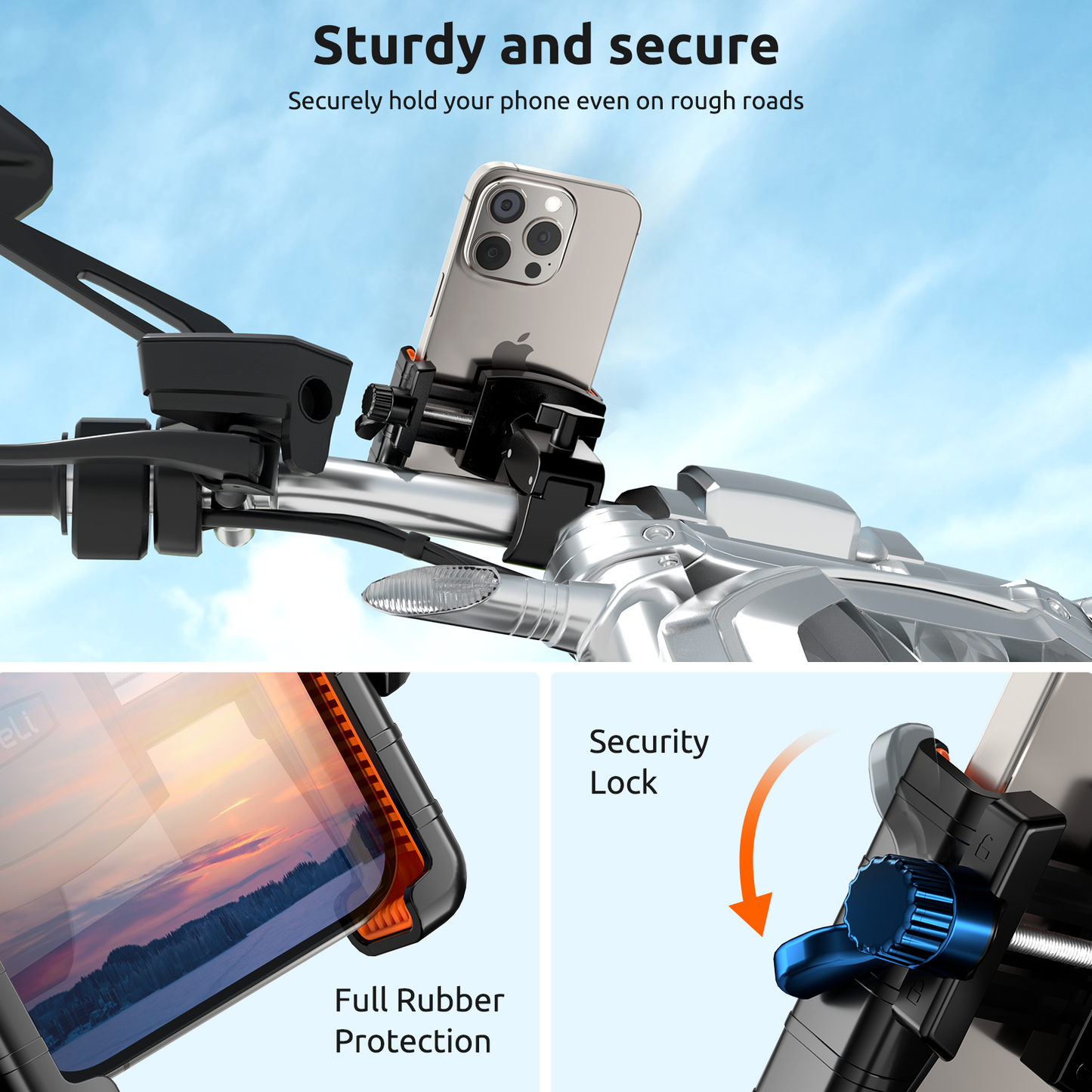 Suporte de telefone para bicicleta TT1 Bicicleta 360° ajustável