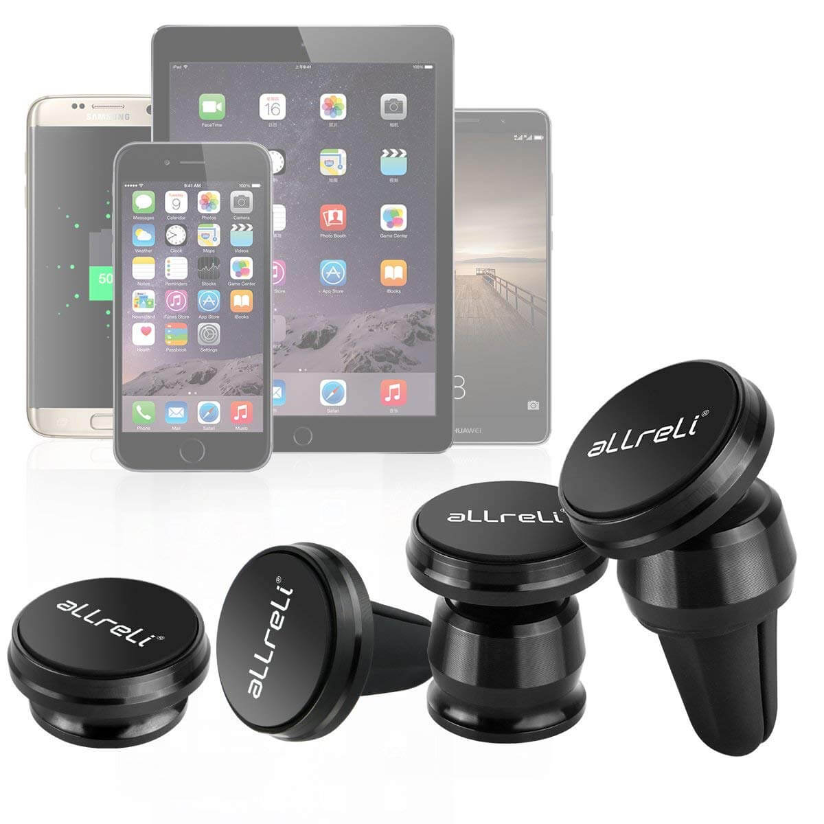 Suporte magnético universal para telefone em carro 4 em 1