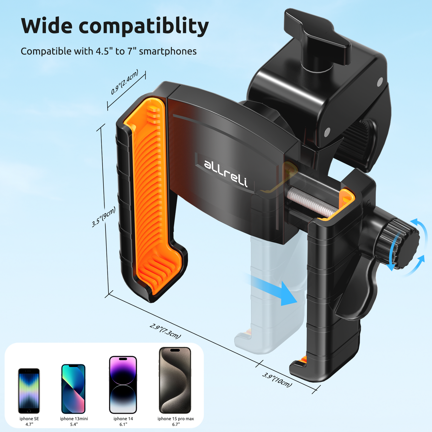 Suporte de telefone para bicicleta TT1 Bicicleta 360° ajustável
