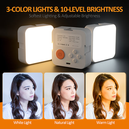 Clipe de luz de selfie recarregável XJ75 para iPhone, regulável (10 níveis)