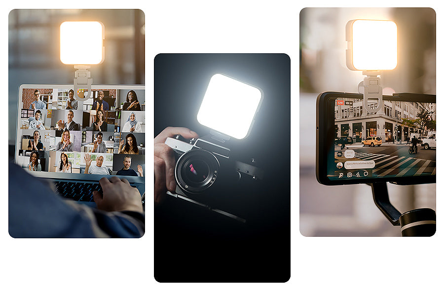 Clipe de luz de selfie recarregável XJ75 para iPhone, regulável (10 níveis)
